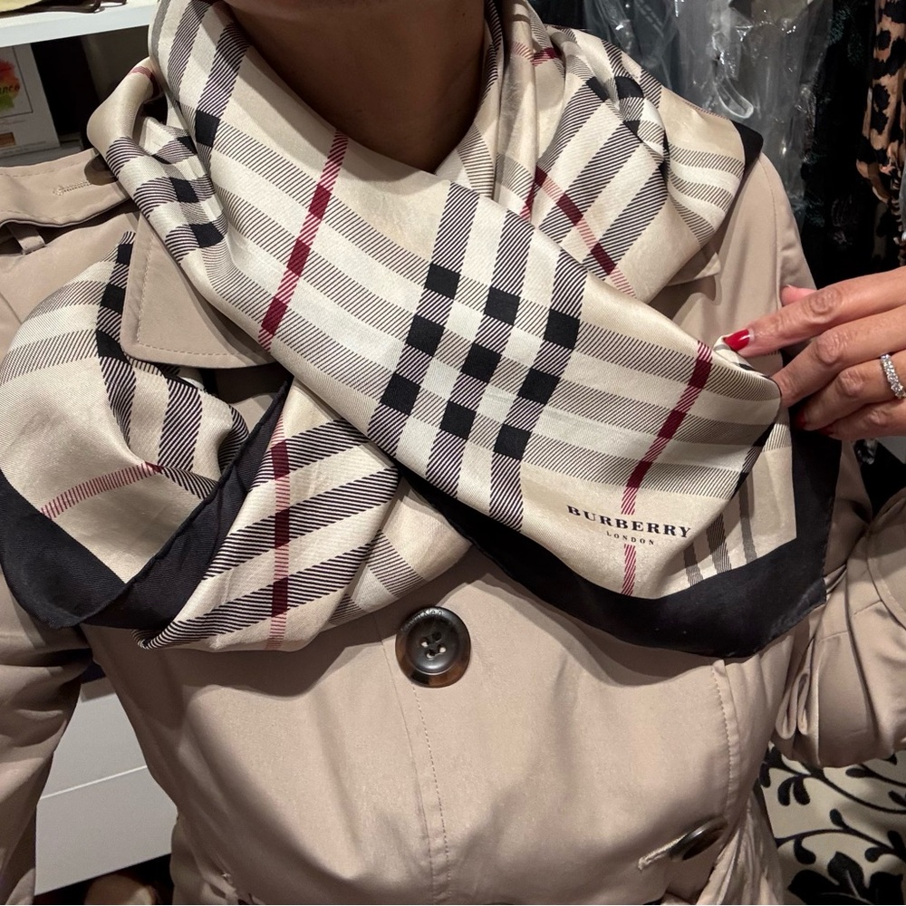 Burberry Beige and Red Plaid Scarf - Picture 4 of 8